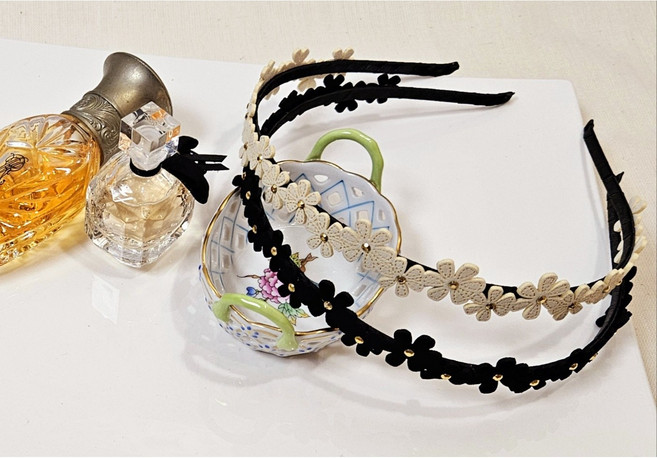 슈가래빗 꽃 꽃띠 머리띠 화관 헤어밴드