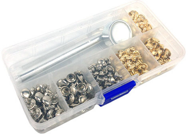리벳 세트 6mm 8mm 리벳 120pcs 한세트 (골드 실버) 가시메 찡장식, 1세트
