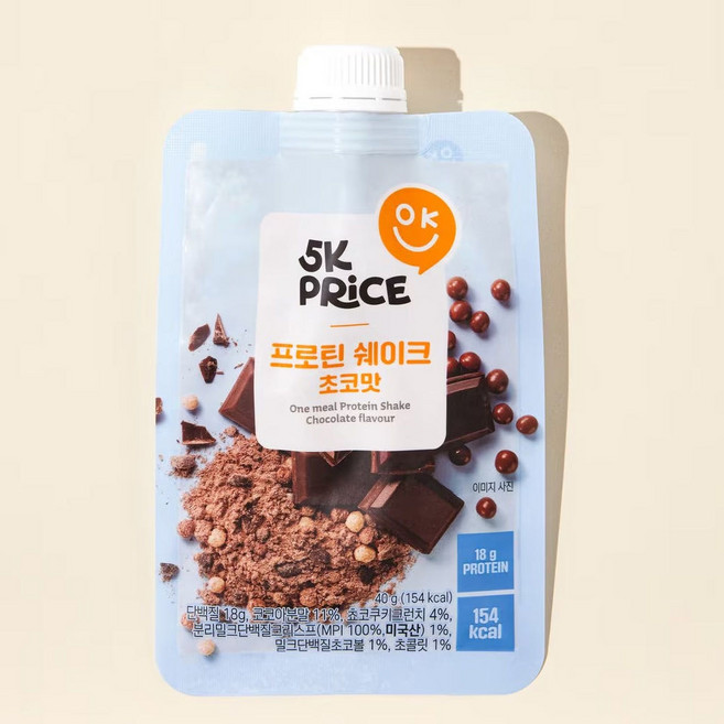 5K프라이스 프로틴 쉐이크 초코맛 40g, 10개