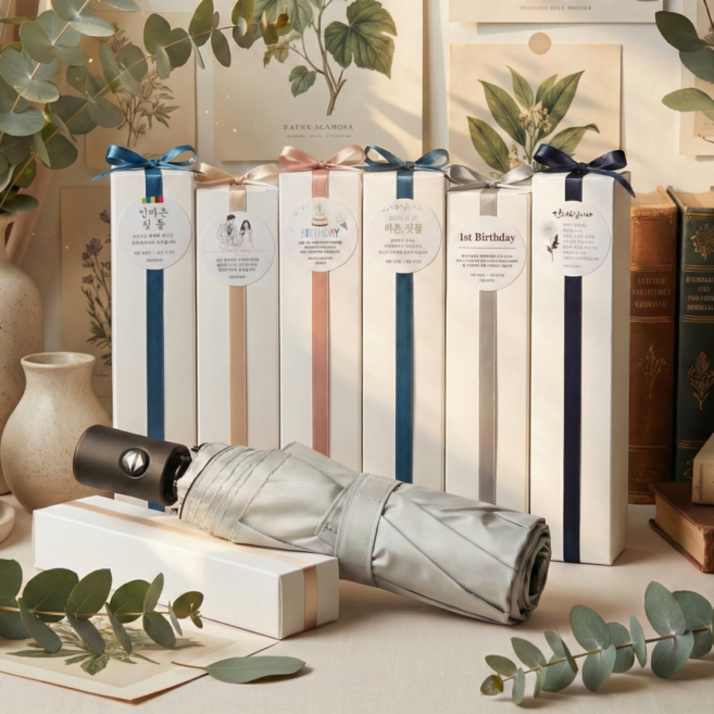 답례품 우산 제작 무료각인 스티커제작 포장발송 3단 자동우산 돌잔치 결혼식 개업 장례 부고 판촉물