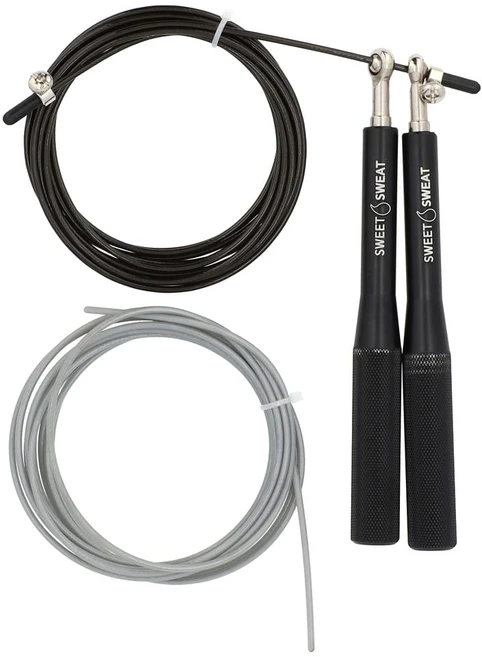 스포츠리서치 Sweet Sweat Speed Rope 블랙 줄넘 1개, 500g - 쿠팡