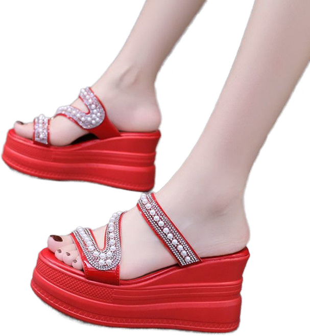 셀럽당 여성화 여름 통굽 슬리퍼 신상품 패션 슬리퍼 일자 슬리퍼 7.5cm FR0085-KR