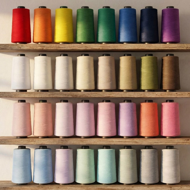 미싱실 재봉실세트 45수 2합 5000M 32컬러세트