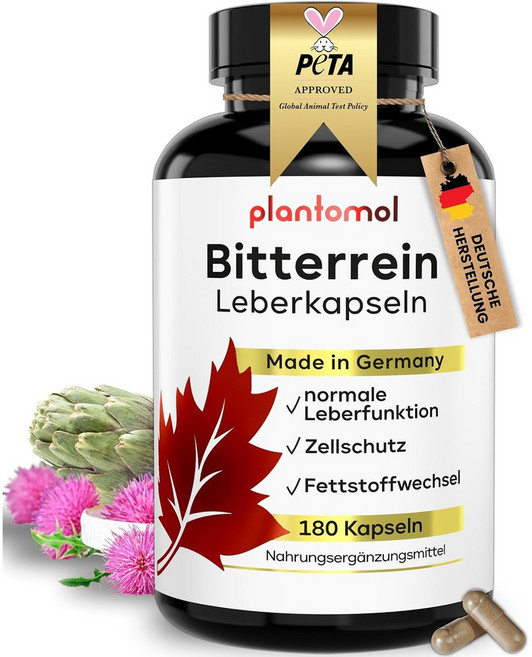 플랜토몰 밀크씨슬 아티초크 민들레 콜린 180캡슐, 180 stuck (1er Pack), BItterreIn, 1개, 180정