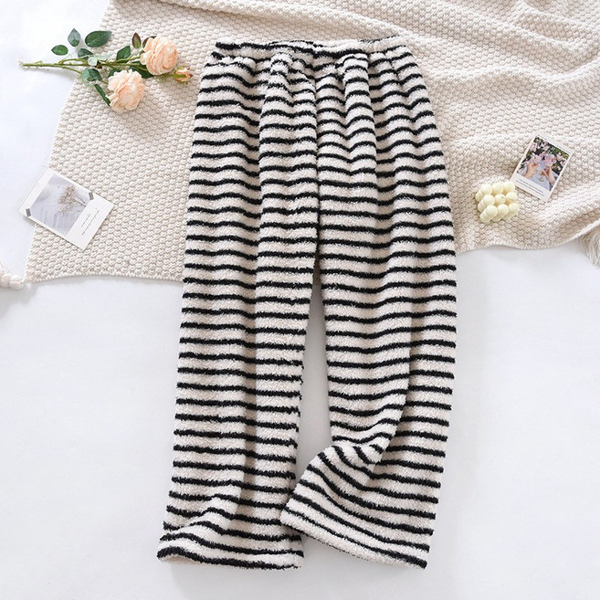 soyoonlife스트라이프 잠옷 바지 긴바지 융 겨울 잠옷 바지