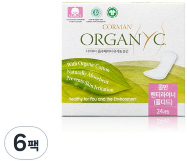 콜만 위생용품 팬티라이너 폴디드 일반 24P 6개 489141