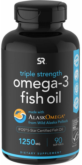 스포츠리서치 AlaskaOmega Fish Oil 알래스카 오메가3 피쉬오일 1250mg 90정, 1개