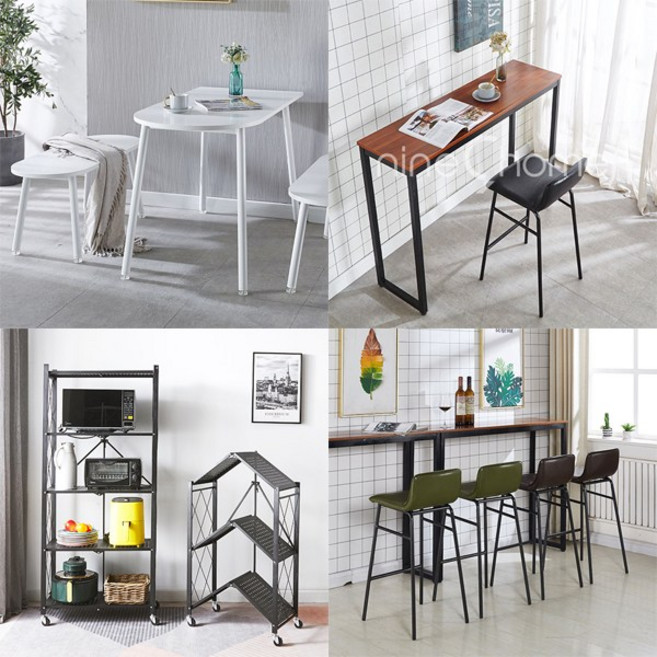 주방가구 반타원테이블 홈바테이블 벤치의자 장의자 바체어 접이식선반 렌지가드 식탁 책상, 05. 원터치 폴딩선반, 5단_블랙(WWD4028-BK)