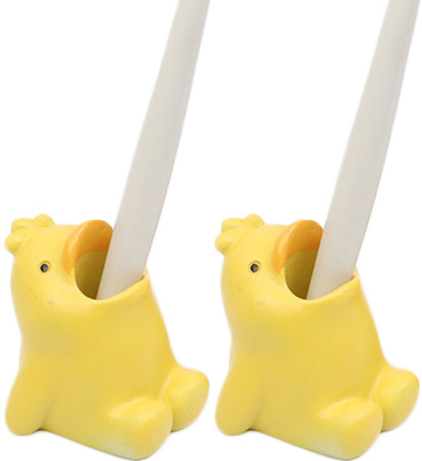 귀여운 애니멀 스탠드 칫솔 꽂이 스탠드, 2개, 병아리