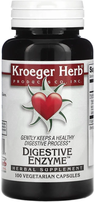 Kroeger Herb Co Digestive Enzyme 100 Vegetarian Capsules, 100개, 1개, 100정 - 쿠팡