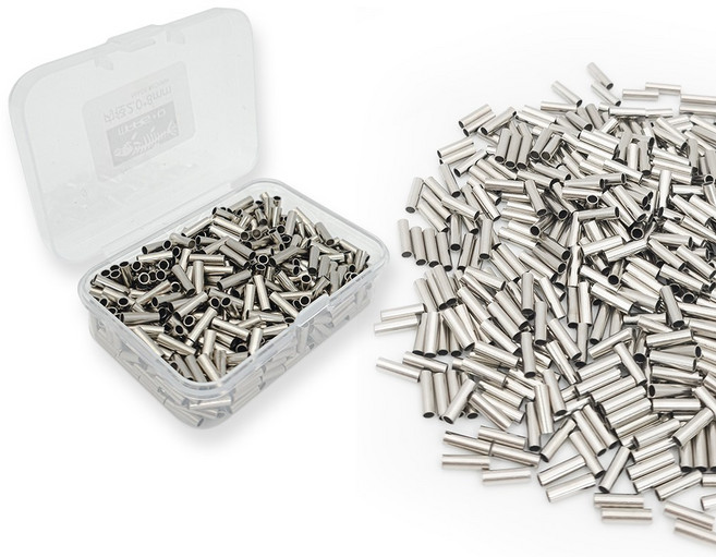 낚시 1자 슬리브 일자 외슬리브 파이프 2.0mm 대용량 벌크 원투 자작채비, 500개, 2.0mmX8mm