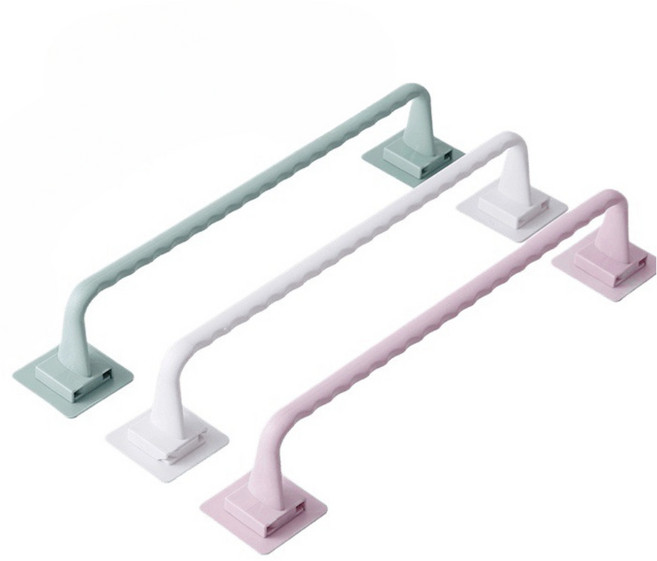 1+1 헬스와미 무타공 부착형 욕실 수건걸이 신형 벽면 걸이 수건대, 핑크