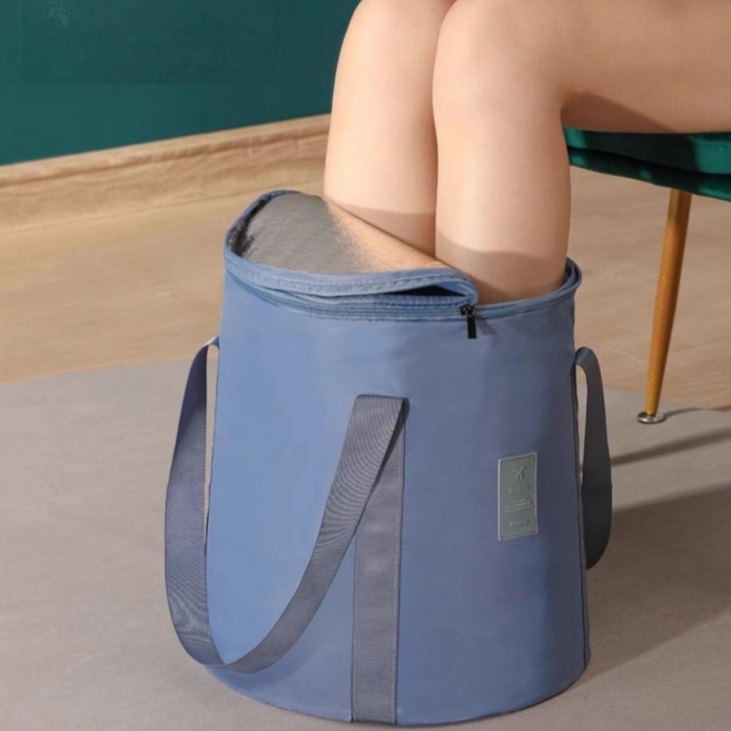 Poplar Tree 접이식 휴대용 족욕기, 02-푸른 색, 1개