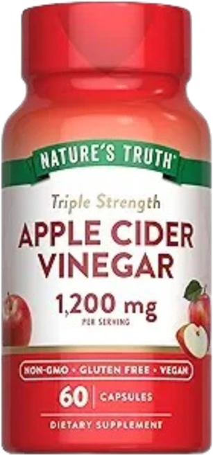 네이처스 트루스 3배 강도 사과 식초 1 200mg 베지 캡슐 60정(캡슐 1정당 600mg), Nature's Truth 3배 강도 사과 식초 캡슐, 1개 - 쿠팡