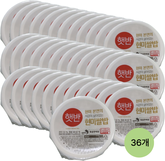 햇반 현미쌀밥, 210g, 36개