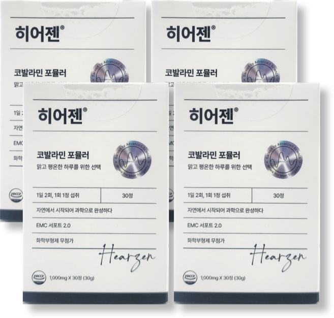 [정식 제품 할인] 히어젠 코발라민 포뮬러, 4개, 30정