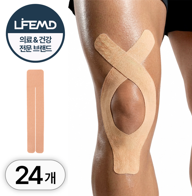 라이프엠디 근육 테이프 Y형 스포츠 키네시올로지 테이핑 붙이는 키네시오 압박 밴드 발목 무릎 어깨 근육통 관절 부상 방지 스티커, 24개