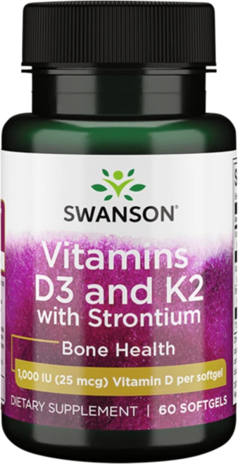 스완슨 비타민 D3 앤 K2 위드 스트론튬 1000IU 소프트젤, 1개, 60정 - 쿠팡