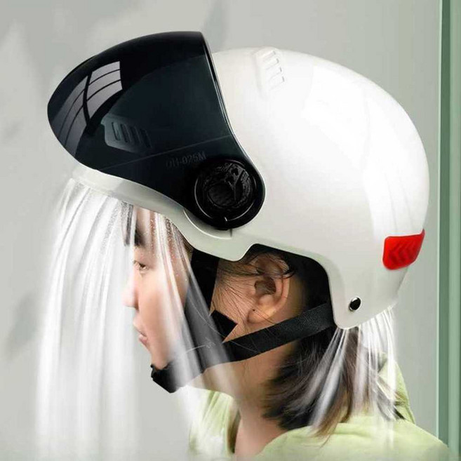 헬멧 에어컨 오토바이 선풍기 통풍 여름 쿨링 스쿠터, 화이트 스탠다드