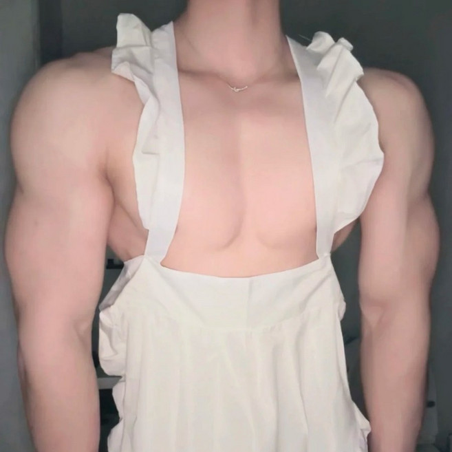 남자 메이드복 앞치마 웃긴 헬창 코스프레 1개