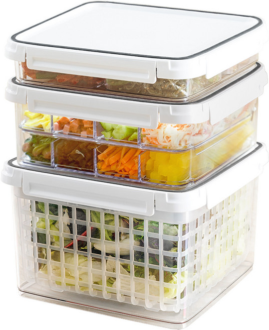 스카이락 밀폐용기 점보 3종세트(점보 1.7L 4칸+점보 3.8L 8칸+점보 5.9L 바스켓), 1개