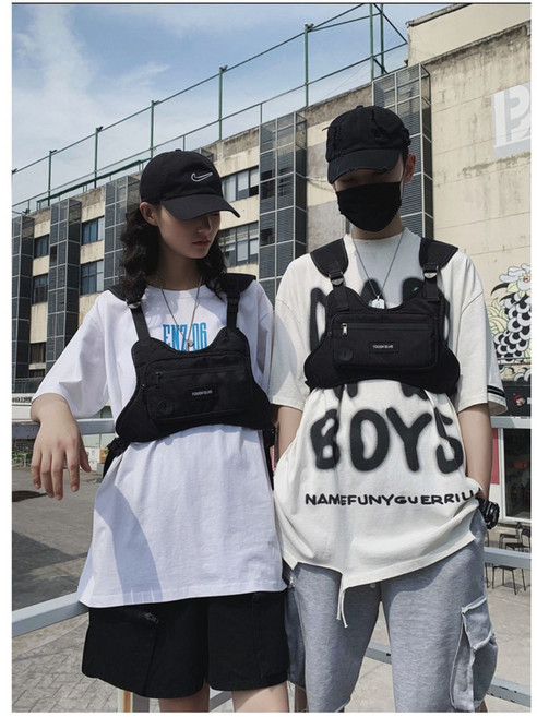 나나봉봉 다용도 방수 체스트백, 1개, 모던 블랙