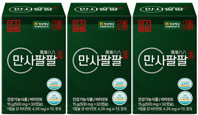 만사팔팔 송침유 비타민E 3개월분(500mlX30캡슐X3박스), 6개, 360정