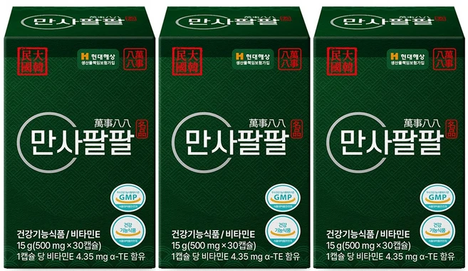 만사팔팔 송침유 비타민E 3개월분(500mlX30캡슐X3박스), 6개, 360정 - 쿠팡