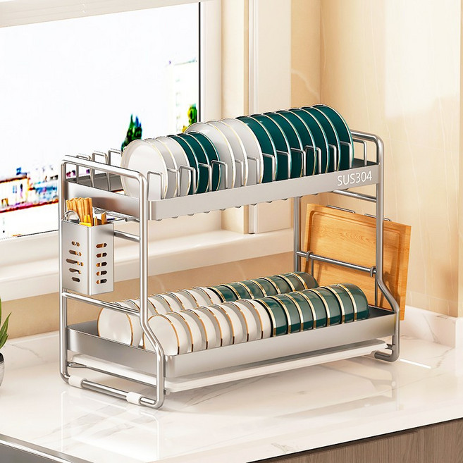 Mushroom deer 스테인레스 304 식기건조대 그릇 접시 정리대 배수 정리대, 1개