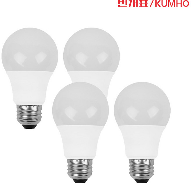 번개표 금호 LED 벌브 12W, 주광색, 4개