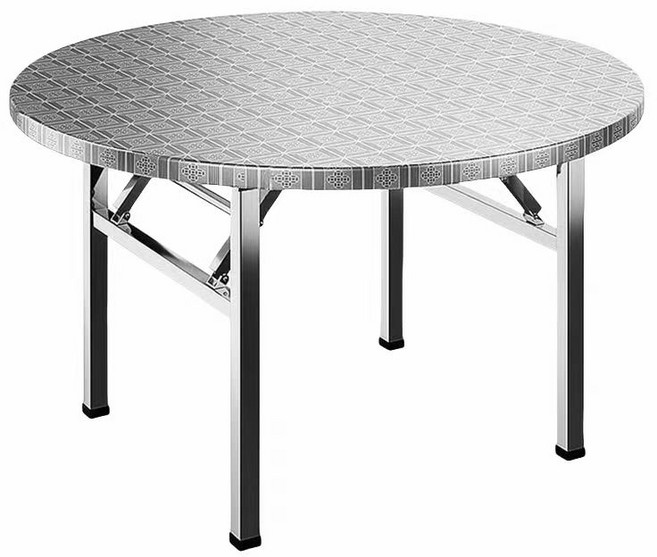 Garry 원형 다용도 접이식 식탁 스텐 테이블 야외 대형 식탁, 100cm, 은색