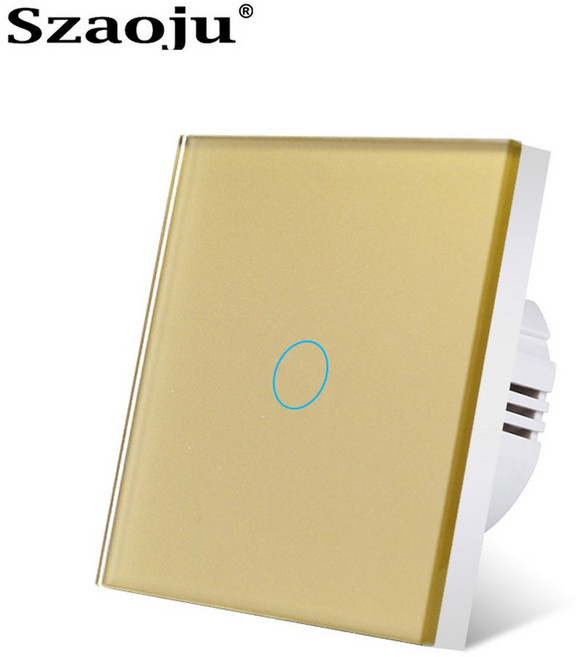 터치 INTERRUTTO 크리스탈 램프 240V EU LED 패널 센서 스위치 전등 AC100 유리, gold one, 1개