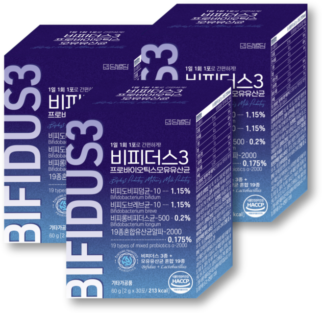 비피더스 유산균 3 모유유산균 프로바이오틱스, 3개, 60g