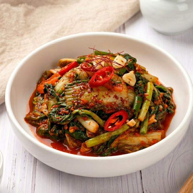 [더본촌] 단골 많은 국산 100% 전라도 얼갈이+열무 김치, 3kg, 1세트