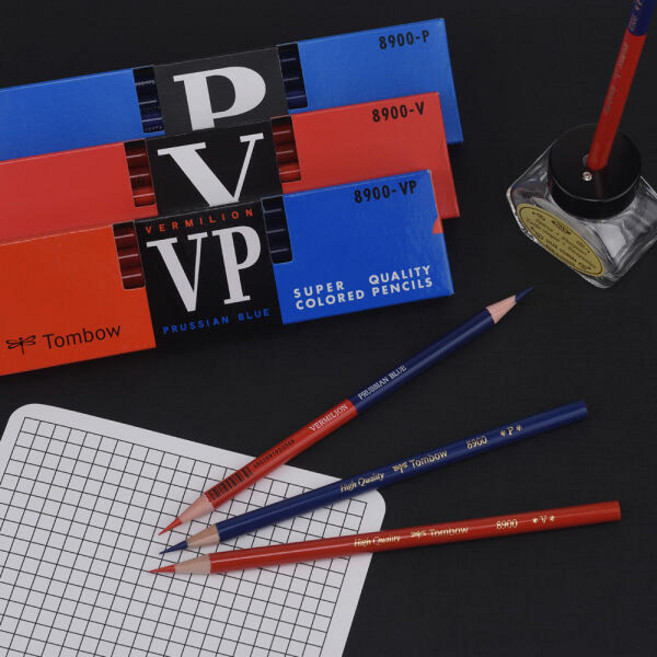 아트박스/원더스토어 [톰보] 8900 연필 미술용 전문가용 레드 블루 12자루, 3. P