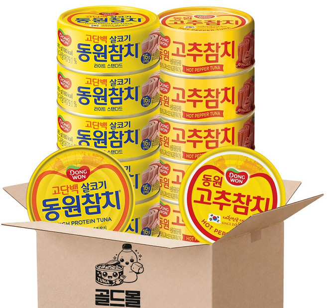 동원참치 90g (살코기6P+고추6P), 1세트, 1.08kg