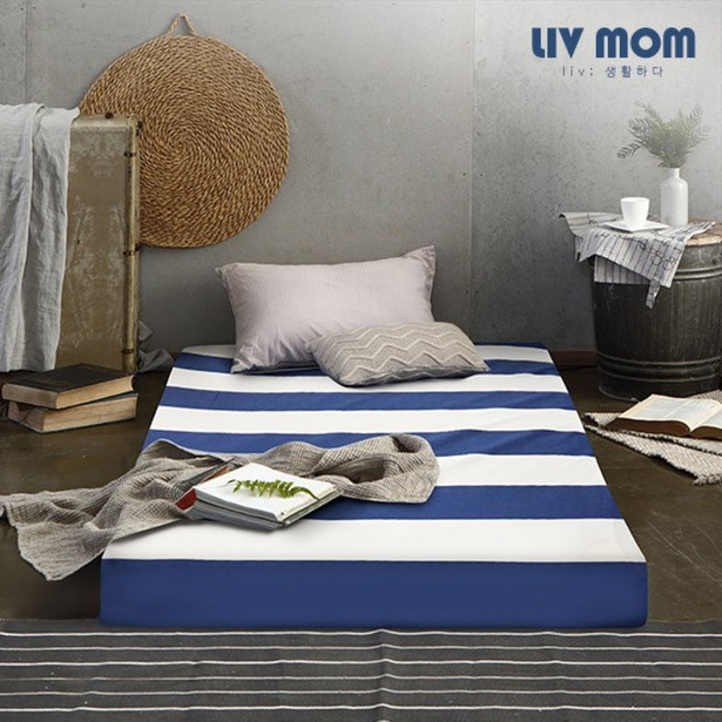 리브맘 세븐존 매트리스 슈퍼싱글/퀸 (스트라이프블루), 2.퀸 높이8cm