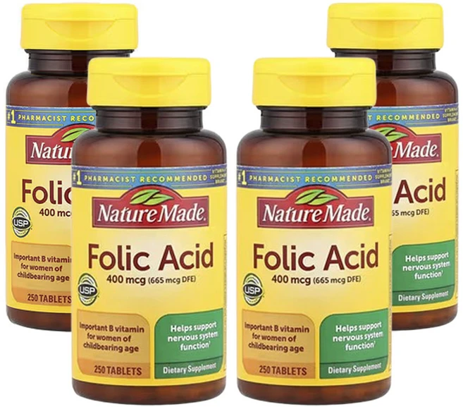 네이쳐메이드 엽산 400mcg 250정, 4개 - 쿠팡