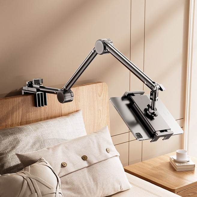 최신형 핸드폰 태블릿 침대 테이블 고급 거치대 4단 관절 + 4~13인치 + 360도 회전