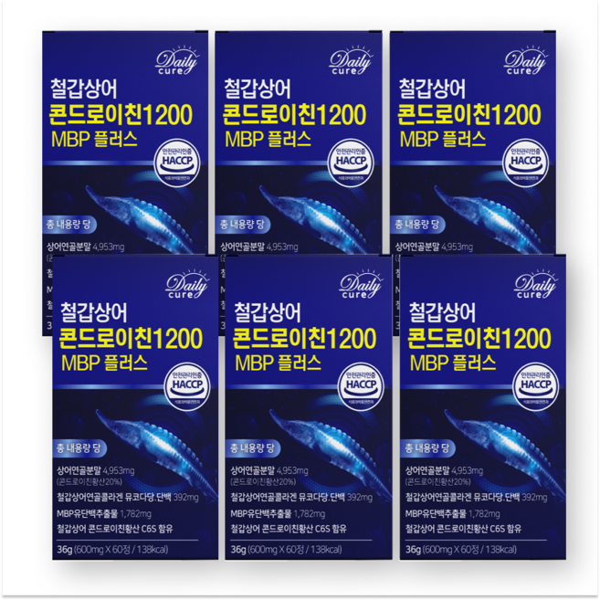 철갑상어 콘드로이친 1200 cs6형 MBP 식약청인증 데일리큐어, 6개, 60정