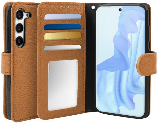 폰누리 미라쥬 소가죽 지갑형 카드 수납 휴대폰 케이스