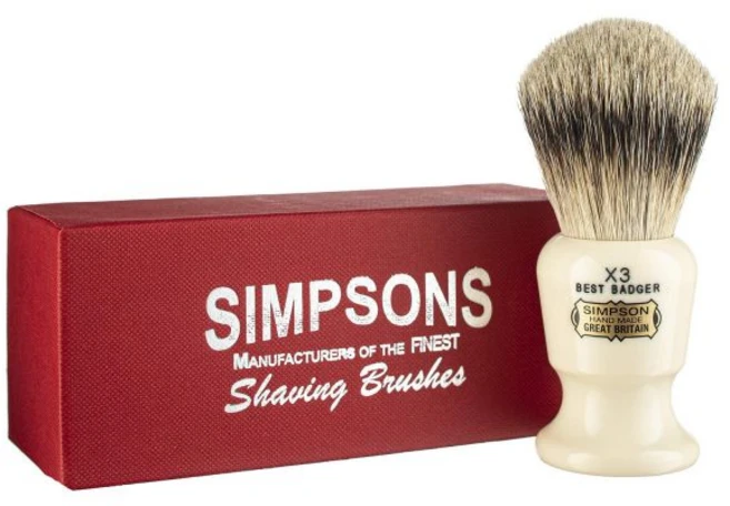 코모도르 베스트 배저 브러시 - 심슨 쉐이빙 인조 아이보리 핸들 X3 - 쿠팡