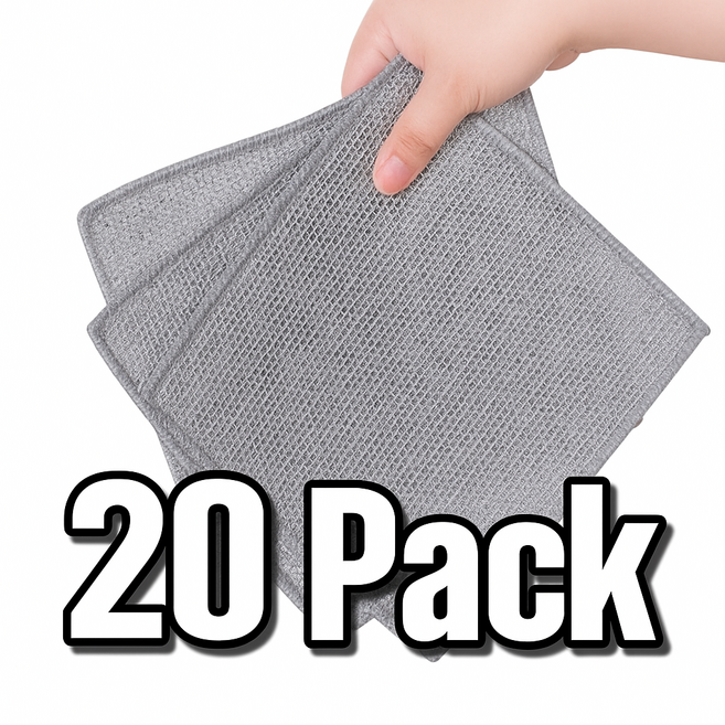 프라임홈즈 무흠집 노스크레치 2겹 튼튼한 이중 양면 주방 다용도 은사 수세미, 1개, 20개입