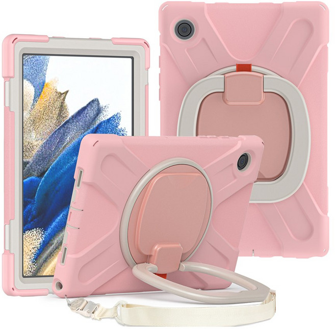 갤럭시탭 폴리곤 프라임 아머 케이스 어깨끈 포함, 갤럭시탭A8, 인디핑크