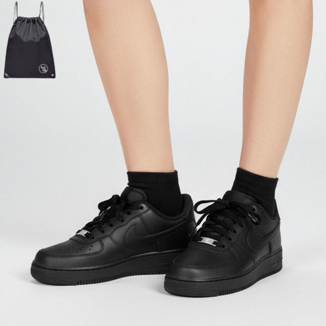 나이키 여성/주니어 에어포스1 LE 올블랙 스니커즈 운동화 (PGN짐쌕가방 지급)