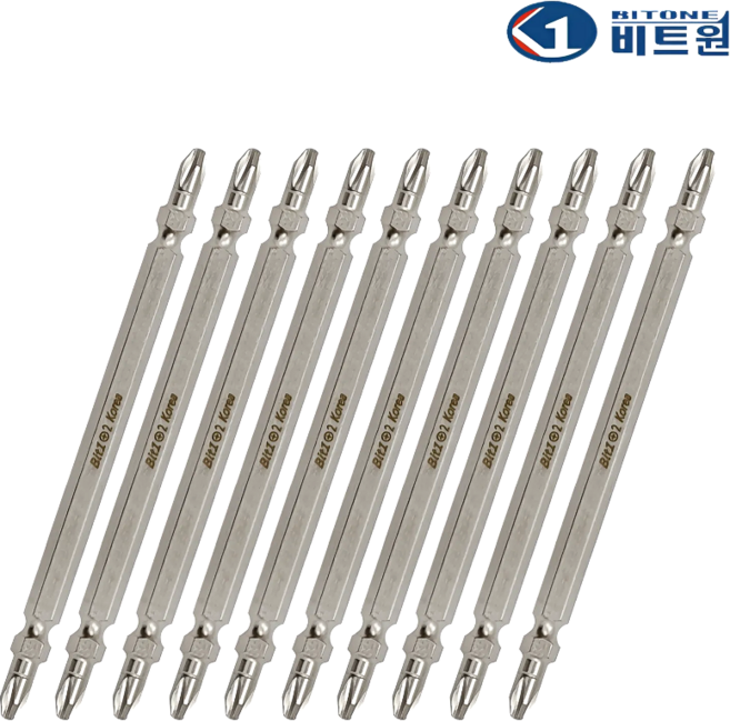 비트원 자석 양용 십자 드라이버 비트 슬림형 PH2 X 110mm S-POWER, 10세트