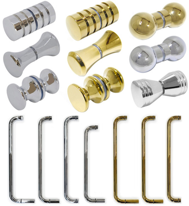 샤워부스손잡이 유리문 강화도어 크롬 골드 알루미늄 욕실문 원홀, 샤워부스손잡이 BA201, 1개