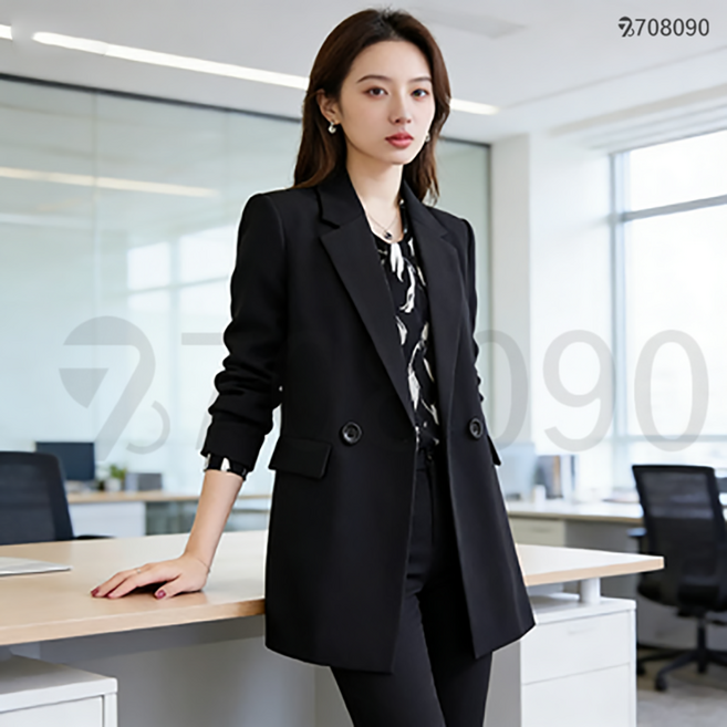 708090 여성 블랙 정장코트 캐주얼 봄 가을 정장 상의