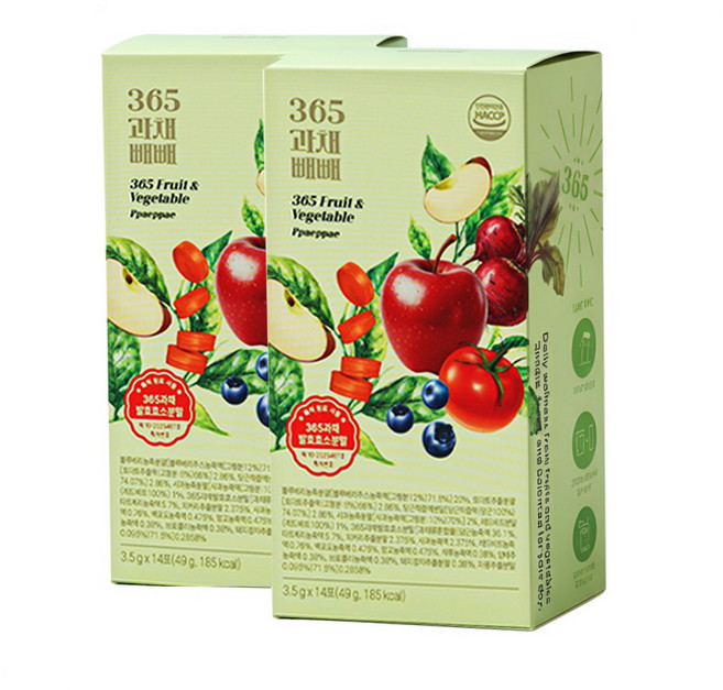 빼빼주스 365과채 효소 ABCD 식물성 마법의 클렌즈 차, 2박스, 14회분