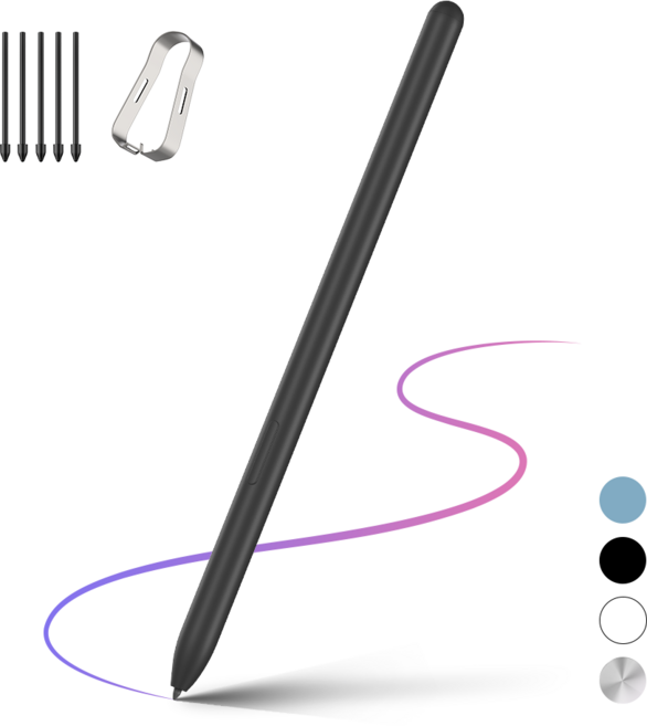 잼제이크 삼성 갤럭시탭 S펜 S6~S11시리즈 호환 와콤 EMR 방식 터치펜 P1, 1개, 블랙